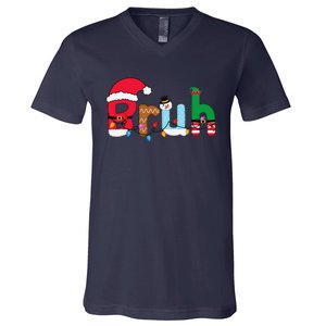 Bruh Christmas For Teen Funny Christmas Bruh V-Neck T-Shirt