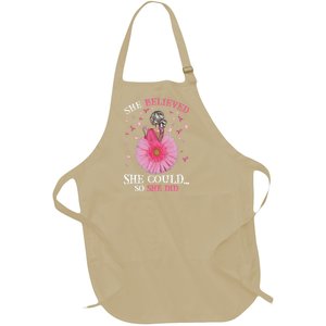 Breast Cancer Fun She Believed She Could So That She Did Meaningful Gift Full-Length Apron With Pockets