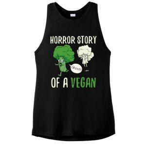 Broccoli Cauliflower Ghost Horror Story Of A Vegan Halloween Cool Gift Ladies PosiCharge Tri-Blend Wicking Tank