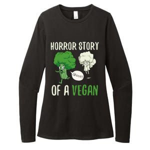 Broccoli Cauliflower Ghost Horror Story Of A Vegan Halloween Cool Gift Womens CVC Long Sleeve Shirt