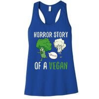 Broccoli Cauliflower Ghost Horror Story Of A Vegan Halloween Cool Gift Women's Racerback Tank