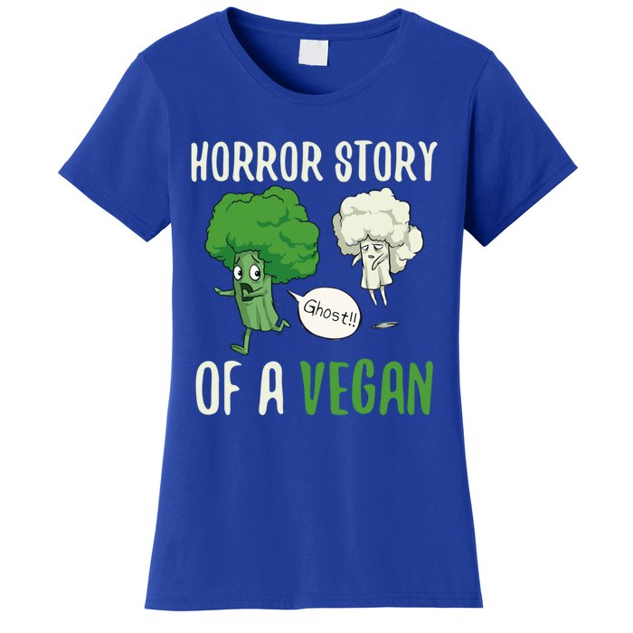 Broccoli Cauliflower Ghost Horror Story Of A Vegan Halloween Cool Gift Women's T-Shirt