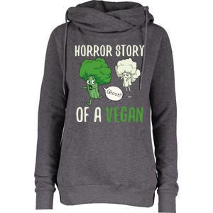 Broccoli Cauliflower Ghost Horror Story Of A Vegan Halloween Cool Gift Womens Funnel Neck Pullover Hood