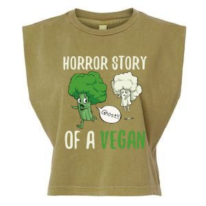 Broccoli Cauliflower Ghost Horror Story Of A Vegan Halloween Cool Gift Garment-Dyed Women's Muscle Tee