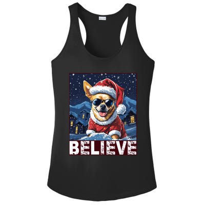 Believe Christmas Gift Chihuahua Santa Claus Gift Ladies PosiCharge Competitor Racerback Tank