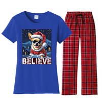 Believe Christmas Gift Chihuahua Santa Claus Gift Women's Flannel Pajama Set