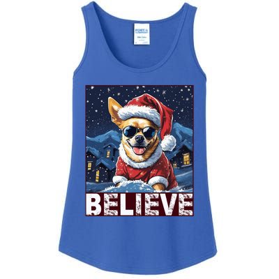 Believe Christmas Gift Chihuahua Santa Claus Gift Ladies Essential Tank