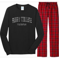 Berry College Georgia Retro Athletic Sports Long Sleeve Pajama Set