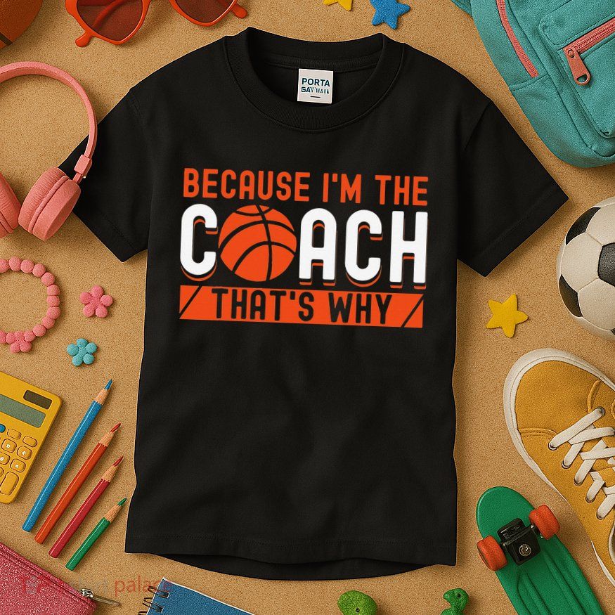 Basketball Coach Game Because I'm The Coach That's Why Kids T-Shirt