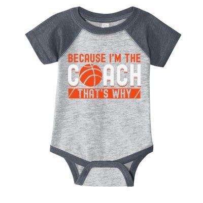 Basketball Coach Game Because I'm The Coach That's Why Infant Baby Jersey Bodysuit