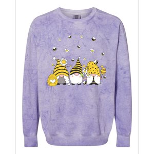 Bees Cute Gnomes Beekeeper Yellow Sunflower Funny Gift Colorblast Crewneck Sweatshirt