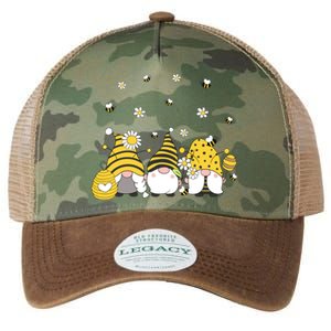 Bees Cute Gnomes Beekeeper Yellow Sunflower Funny Gift Legacy Tie Dye Trucker Hat