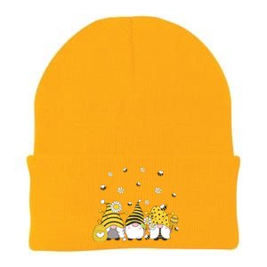 Bees Cute Gnomes Beekeeper Yellow Sunflower Funny Gift Knit Cap Winter Beanie