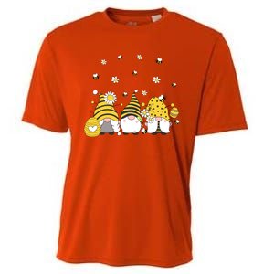 Bees Cute Gnomes Beekeeper Yellow Sunflower Funny Gift Cooling Performance Crew T-Shirt