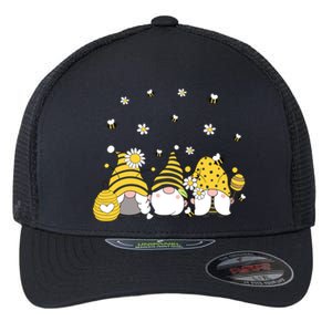 Bees Cute Gnomes Beekeeper Yellow Sunflower Funny Gift Flexfit Unipanel Trucker Cap