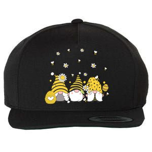 Bees Cute Gnomes Beekeeper Yellow Sunflower Funny Gift Wool Snapback Cap