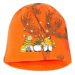 Bees Cute Gnomes Beekeeper Yellow Sunflower Funny Gift Kati - Camo Knit Beanie