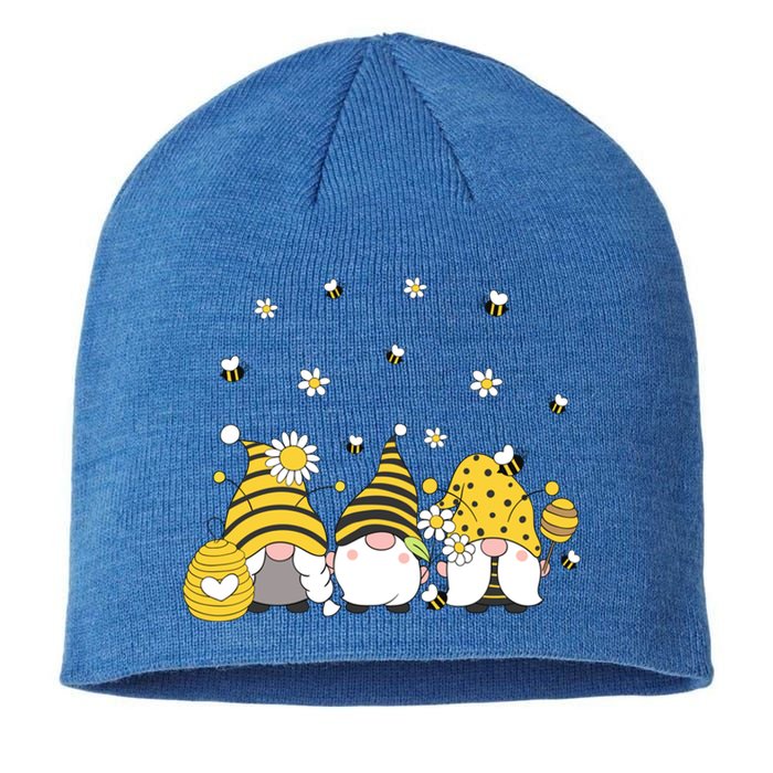 Bees Cute Gnomes Beekeeper Yellow Sunflower Funny Gift Sustainable Beanie