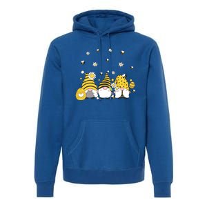 Bees Cute Gnomes Beekeeper Yellow Sunflower Funny Gift Premium Hoodie