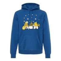 Bees Cute Gnomes Beekeeper Yellow Sunflower Funny Gift Premium Hoodie