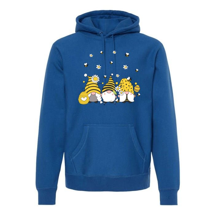 Bees Cute Gnomes Beekeeper Yellow Sunflower Funny Gift Premium Hoodie