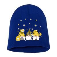 Bees Cute Gnomes Beekeeper Yellow Sunflower Funny Gift Short Acrylic Beanie