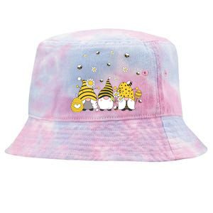 Bees Cute Gnomes Beekeeper Yellow Sunflower Funny Gift Tie-Dyed Bucket Hat