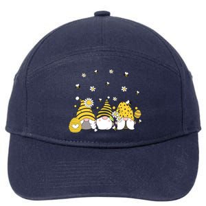 Bees Cute Gnomes Beekeeper Yellow Sunflower Funny Gift 7-Panel Snapback Hat