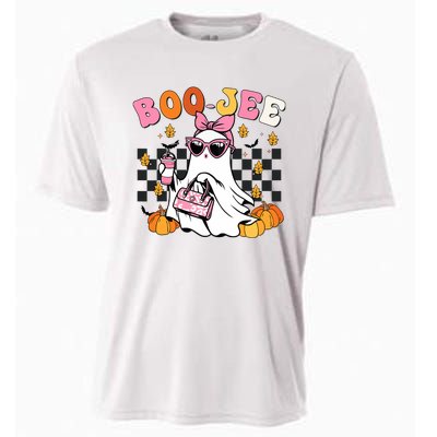 Boojee Cute Ghost Coffee Funny Halloween Cooling Performance Crew T-Shirt