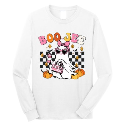 Boojee Cute Ghost Coffee Funny Halloween Long Sleeve Shirt