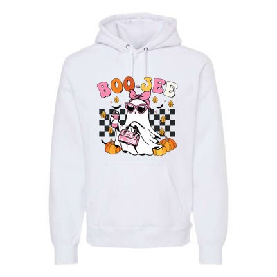 Boojee Cute Ghost Coffee Funny Halloween Premium Hoodie