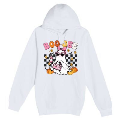 Boojee Cute Ghost Coffee Funny Halloween Premium Pullover Hoodie