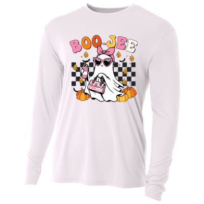 Boojee Cute Ghost Coffee Funny Halloween Cooling Performance Long Sleeve Crew