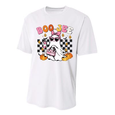 Boojee Cute Ghost Coffee Funny Halloween Performance Sprint T-Shirt