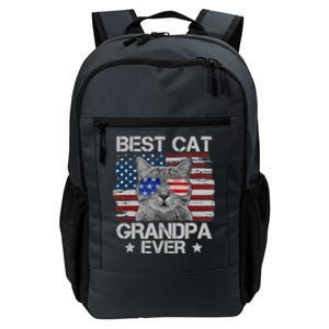 Best Cat Grandpa Ever American Flag Patriotic 4th Of July Daily Commute Backpack