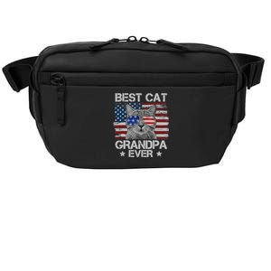 Best Cat Grandpa Ever American Flag Patriotic 4th Of July Crossbody Pack