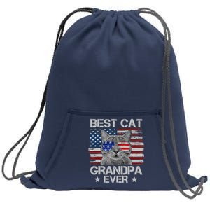 Best Cat Grandpa Ever American Flag Patriotic 4th Of July Sweatshirt Cinch Pack Bag