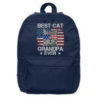 Best Cat Grandpa Ever American Flag Patriotic 4th Of July 16 in Basic Backpack