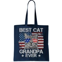 Best Cat Grandpa Ever American Flag Patriotic 4th Of July Tote Bag