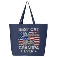 Best Cat Grandpa Ever American Flag Patriotic 4th Of July 25L Jumbo Tote