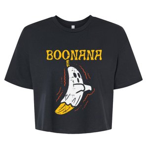 Boonana Cute Ghost Banana Halloween Costume Bella+Canvas Jersey Crop Tee