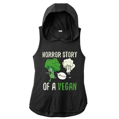 Broccoli Cauliflower Ghost Horror Story Of A Vegan Halloween Gift Ladies PosiCharge Tri-Blend Wicking Draft Hoodie Tank