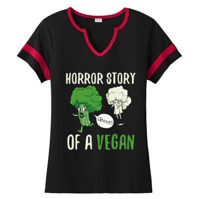 Broccoli Cauliflower Ghost Horror Story Of A Vegan Halloween Gift Ladies Halftime Notch Neck Tee