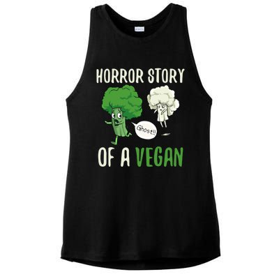 Broccoli Cauliflower Ghost Horror Story Of A Vegan Halloween Gift Ladies PosiCharge Tri-Blend Wicking Tank