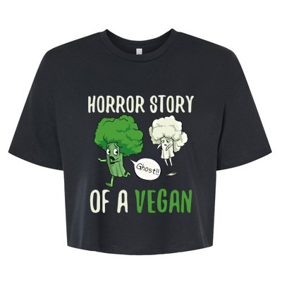 Broccoli Cauliflower Ghost Horror Story Of A Vegan Halloween Gift Bella+Canvas Jersey Crop Tee