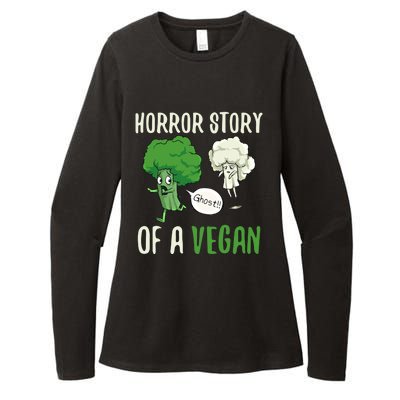 Broccoli Cauliflower Ghost Horror Story Of A Vegan Halloween Gift Womens CVC Long Sleeve Shirt