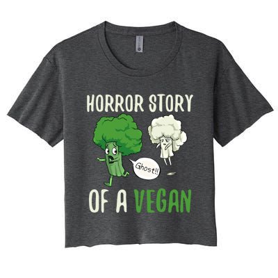 Broccoli Cauliflower Ghost Horror Story Of A Vegan Halloween Gift Women's Crop Top Tee