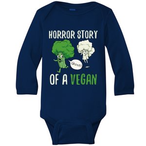 Broccoli Cauliflower Ghost Horror Story Of A Vegan Halloween Gift Baby Long Sleeve Bodysuit