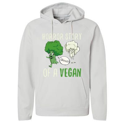 Broccoli Cauliflower Ghost Horror Story Of A Vegan Halloween Gift Performance Fleece Hoodie