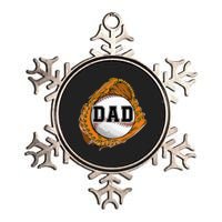 Baseball Catch Glove Baseball Dad Baseball Daddy Fathers Day Metallic Star Ornament